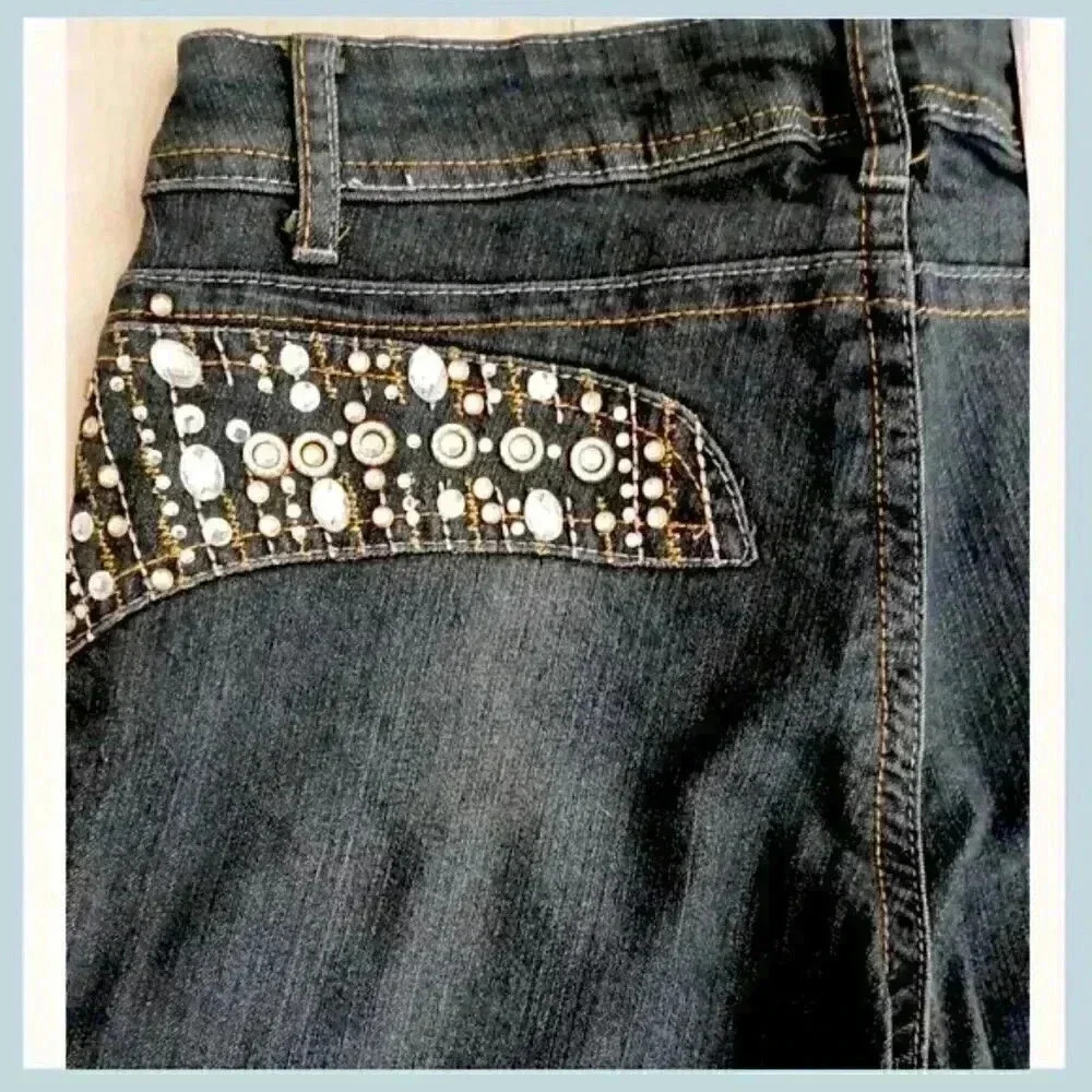 💎 NWT Pasion Crystal Embellished Jeans – Juniors Size 7 💎 - Picture 6 of 9